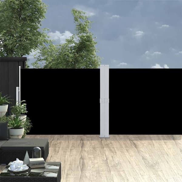 Infällbar sidomarkis 140x1200 cm svart