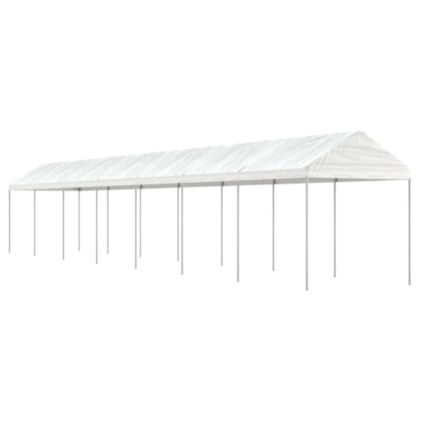 Paviljong med tak vit 15,61x2,28x2,69 m polyeten