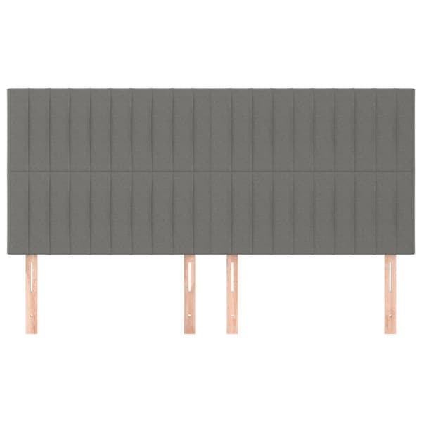 Sänggavel mörkgrå 180x5x118/128 cm tyg