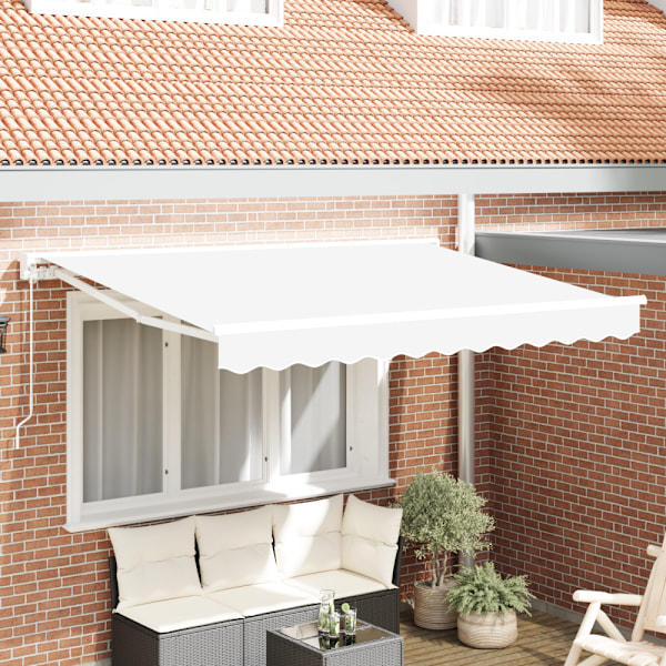 Markisram Vit 250 x 200 cm Polyester med PU-beläggning