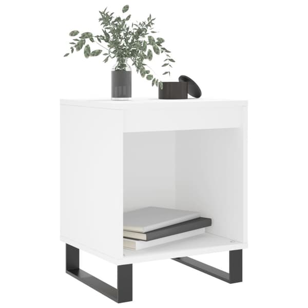 Sängbord vit 40x35x50 cm konstruerat trä