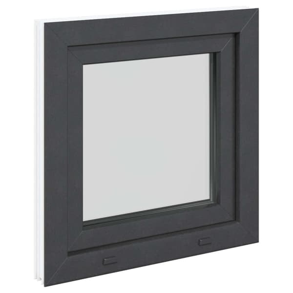 Källarfönster RISOR Antracit 60 x 60 cm PVC och glas