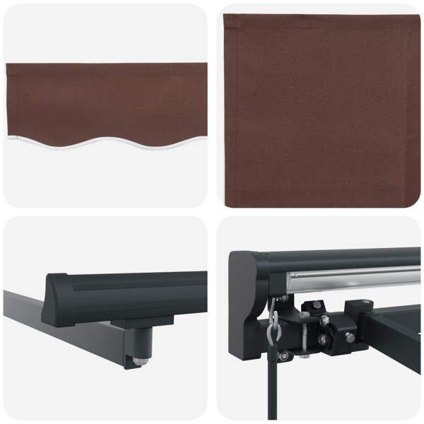 Markisram Brun 300 x 250 cm Polyester med PU-beläggning