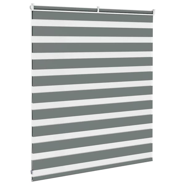 Rullgardin zebra mörkgrå 135x100 cm tyg bredd 130,9cm polyester