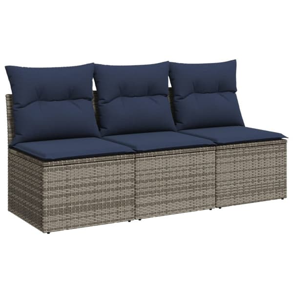 Trädgårdsoffa med kudde Grå 165 x 62 x 69 cm Poly rattan