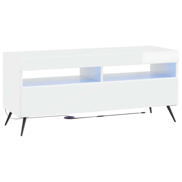 LED TV-skåp Vit högglans Konstruerat trä