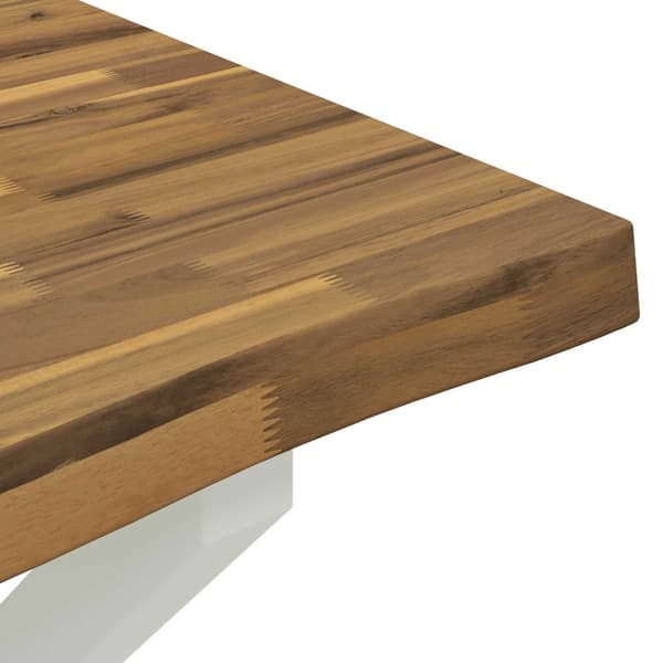 120 x 80 x 75 cm Massivt Akaciaträ Vit Rektangulär
