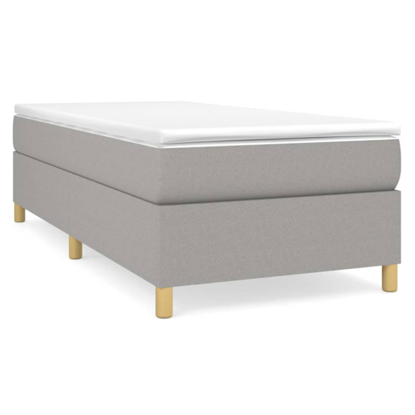 Boxspring-sängram ljusgrå 100x200 cm tyg