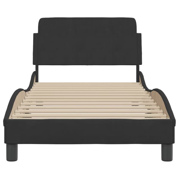 Bed Frame with Headboard "Dover" Black 80x200 cm Velvet