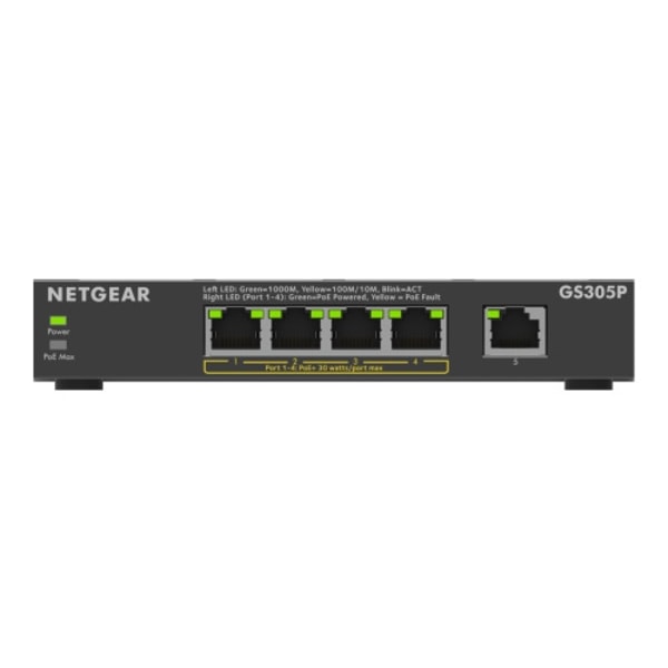 NETGEAR 300 Series GS305P - Version 3 - switch - SOHO - 5 portar - ohanterad