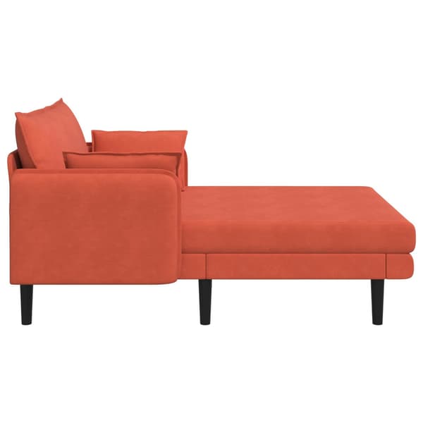Stor schäslong Röd orange Mockatyg