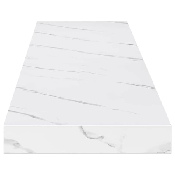 Vägg hylla Väggmonterat Vit marmor 120 x 23,5 x 3,8 cm