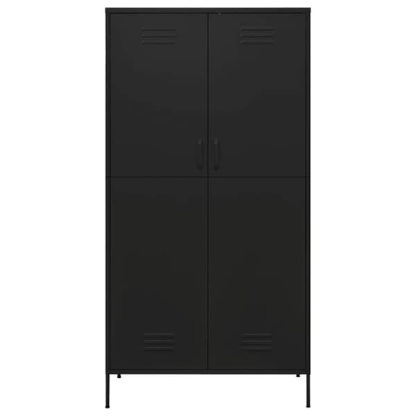 Garderob 90x50x180 cm svart stål
