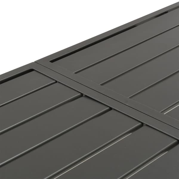 Trädgårdsbord mörkgrå 180x83x72 cm stål