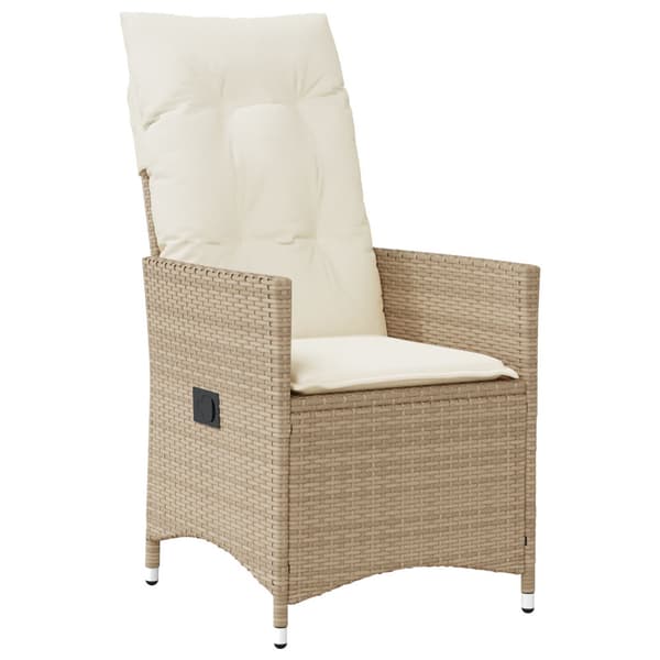 Trädgårdsmöbelset med kudde 7 pcs Beige konstrotting