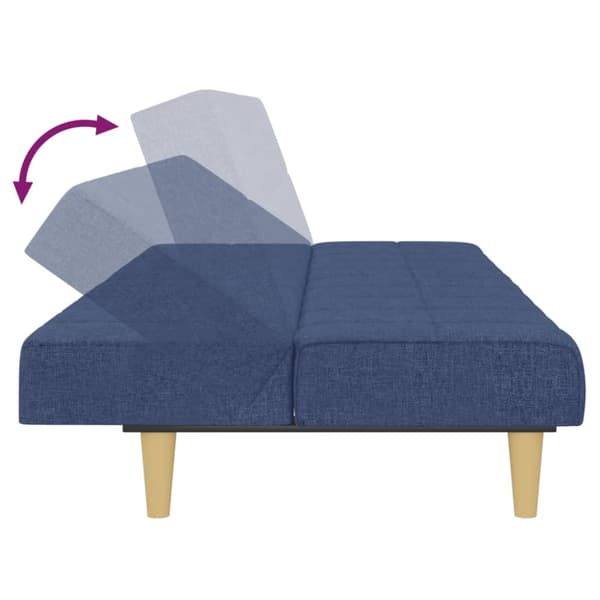 Bäddsoffa 2-sits blå tyg