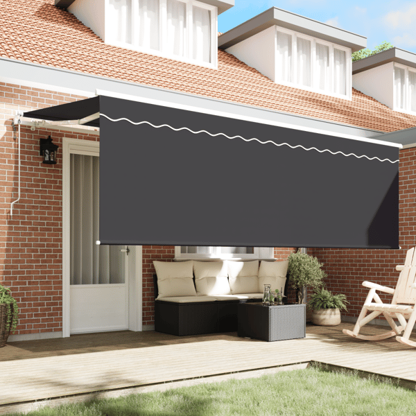 Utfällbar markis Antracit 350 x 200 cm Polyester och aluminium