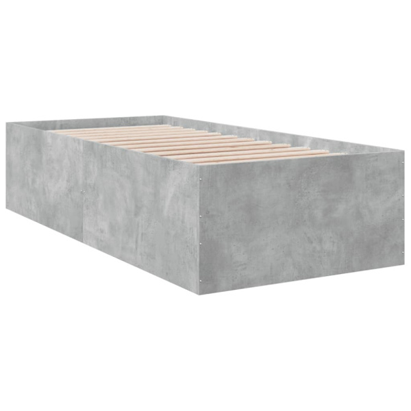 Sängram betonggrå 90x190 cm konstruerad trä