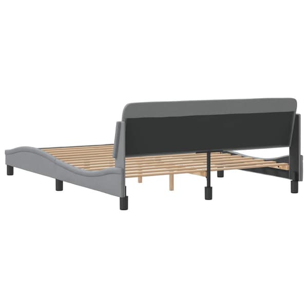 Bed Frame "Dover" Light Grey 152x203 cm Fabric