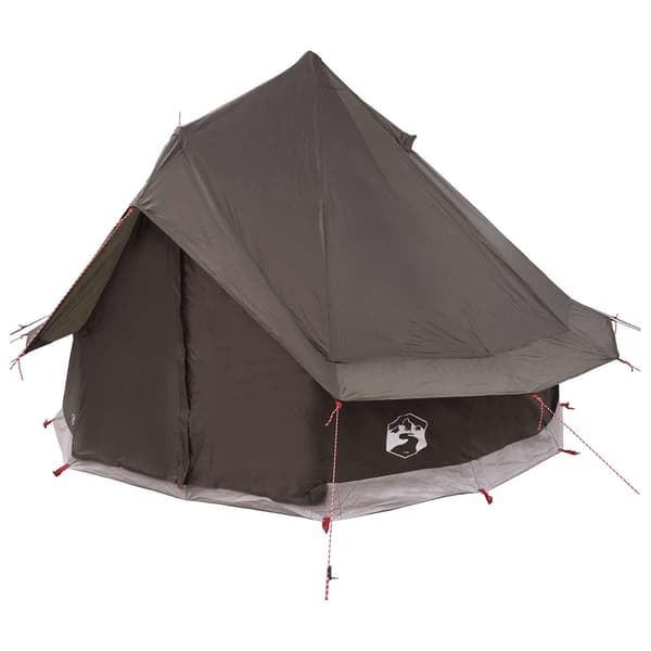 Tipi Tält med tak Brun Grå 250 x 250 cm Polyester och Stål