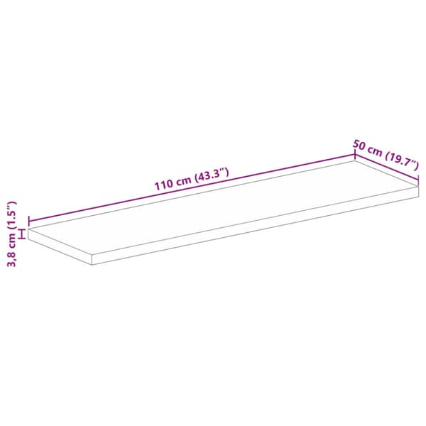 Bordsskiva 110x50x3,8 cm rektangulär massiv akacia