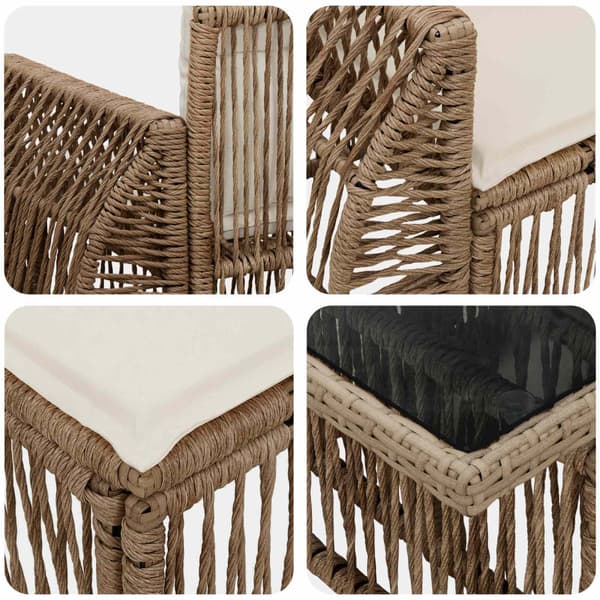 Trädgårdsoffset 12 st Beige och krämvit konstrotting