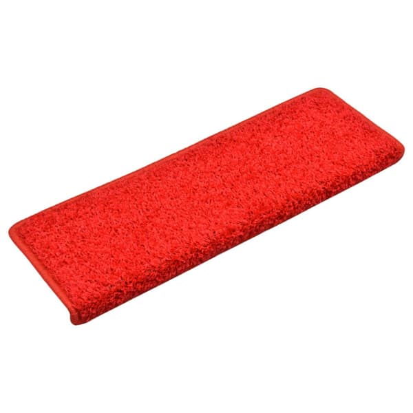 Trappmattor 10 st 65x21x4 cm röda rektangulära kanter