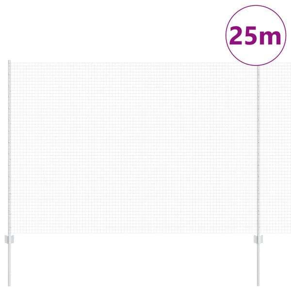 Stängsel med stolpe Silver 1,6 x 25 m Stål