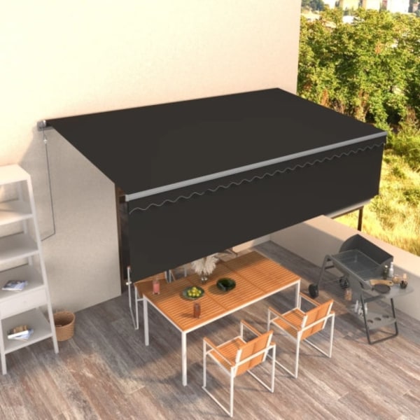 Automatiserad markis med rullgardin 5x3m antracit