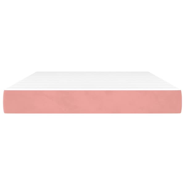 Pocketresårmadrass medium rosa 140x190x20 cm sammet