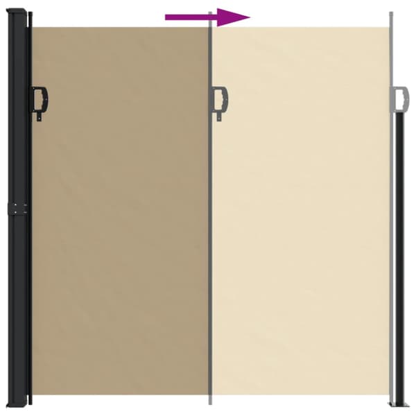 Indragbar sidomarkis beige 200x500 cm