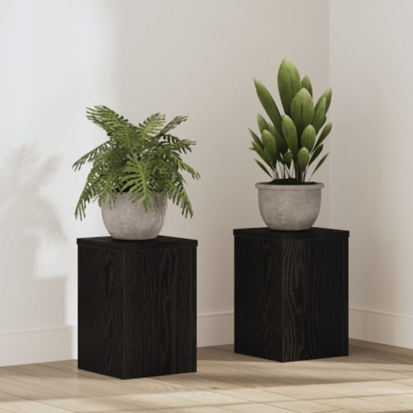 Växtställ 2 st Svart Ek 20x20x30 cm Trä