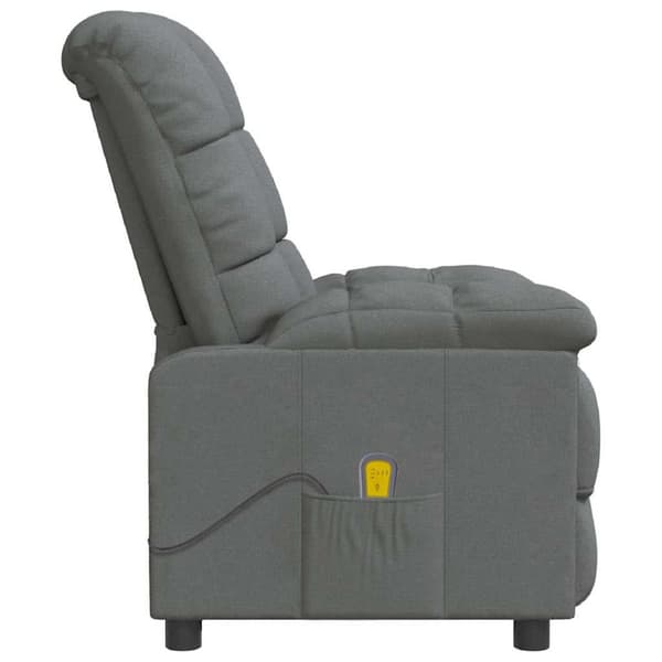 Massagefåtölj mörkgrå tyg