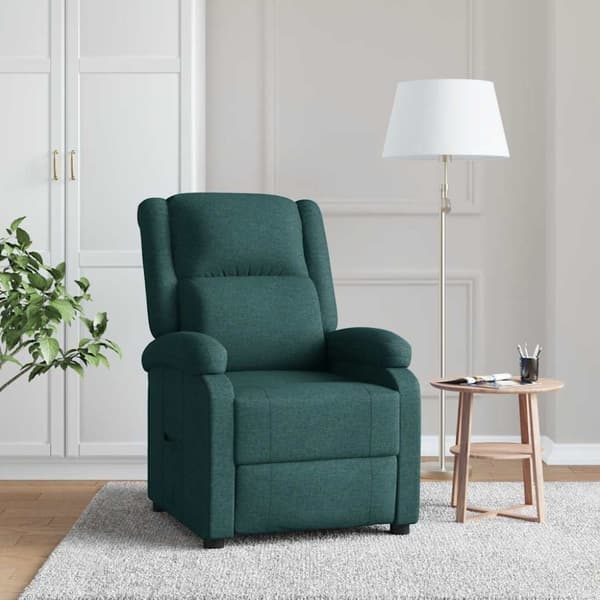 Reclinerfåtölj mörkgrön tyg