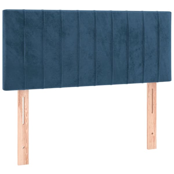 Ramsäng med madrass mörkblå 100x200 cm sammet