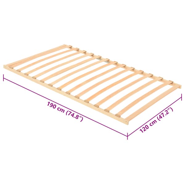 Ribbad sängbotten Brun 120 x 190 cm Massivt bokträ
