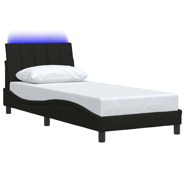 Bed Frame without Mattress "Hanko" Black 80x200cm Fabric