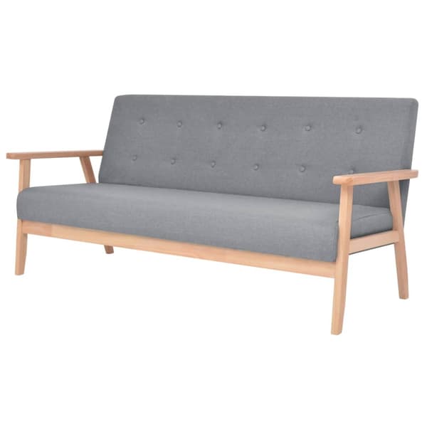 Soffgrupp 2 delar tyg ljusgrå