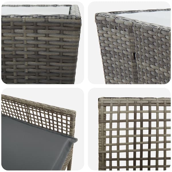 Trädgårds Bistro Set 3 pcs Grå konstrotting