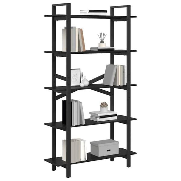 Hyllsystem Svart Ek 100 x 33,5 x 178 cm Konstruerat trä
