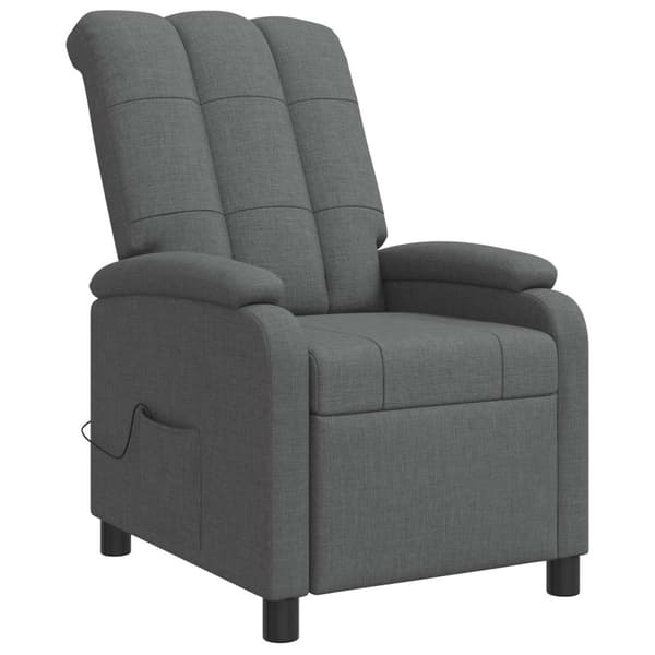 Massagefåtölj Mörkgrå Tyg
