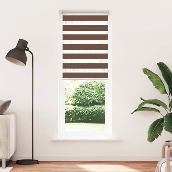Rullgardin zebra brun 85x200 cm tyg bredd 80,9 cm polyester