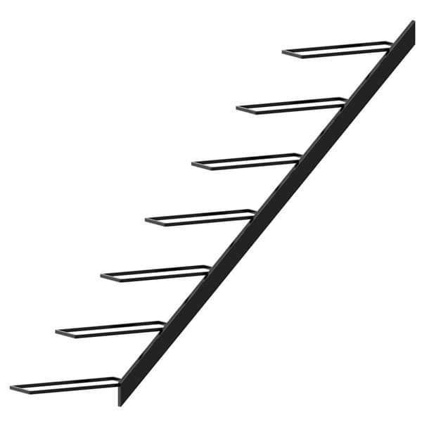 Väggmonterat vinställ för 7 flaskor svart metall