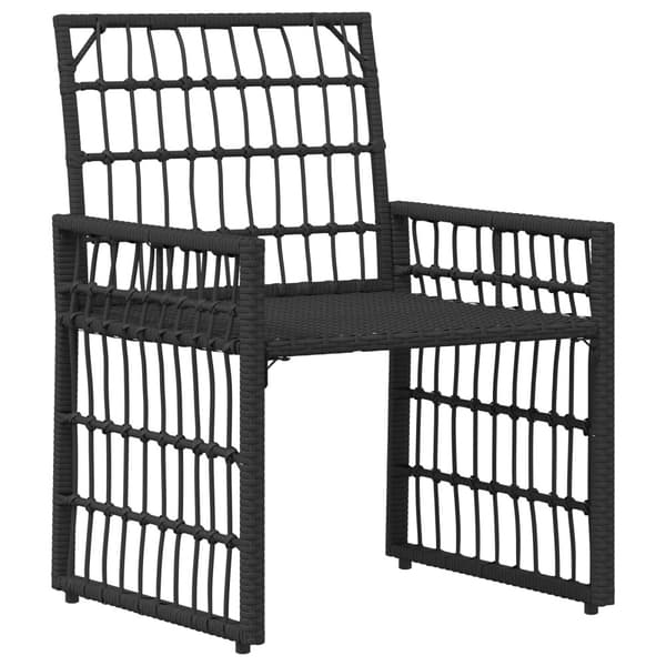 Utemöbelset 3 pcs Svart och Mörkgrå Stål och poly rattan