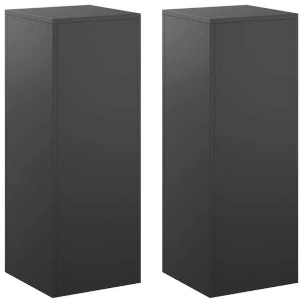 Växtställ 2 pcs Svart 30 x 30 x 80 cm Stål