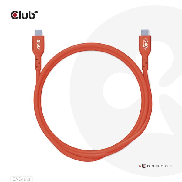 Club 3D - USB typ C-kabel - USB-C till USB-C - 3 m