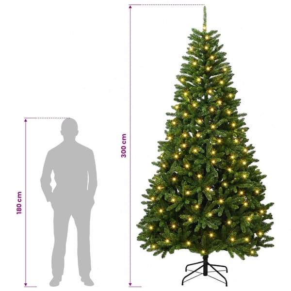 Plast Hingad Julgran 300 cm 1000 LED-lampor Varmvit stål