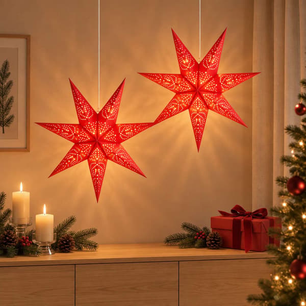 Julbelysning RAAHE 2 st 10 LED-lampor Varmvit 60 x 6 x 60 cm