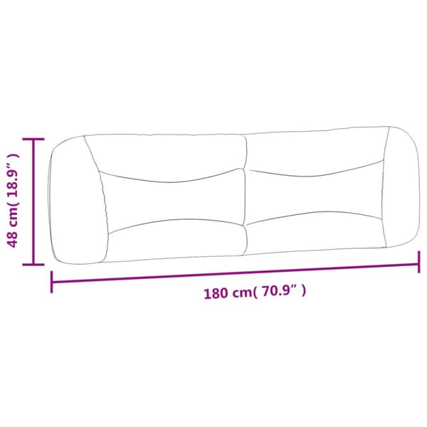 Headboard Cushion "Hvar" Cream 180 cm Fabric