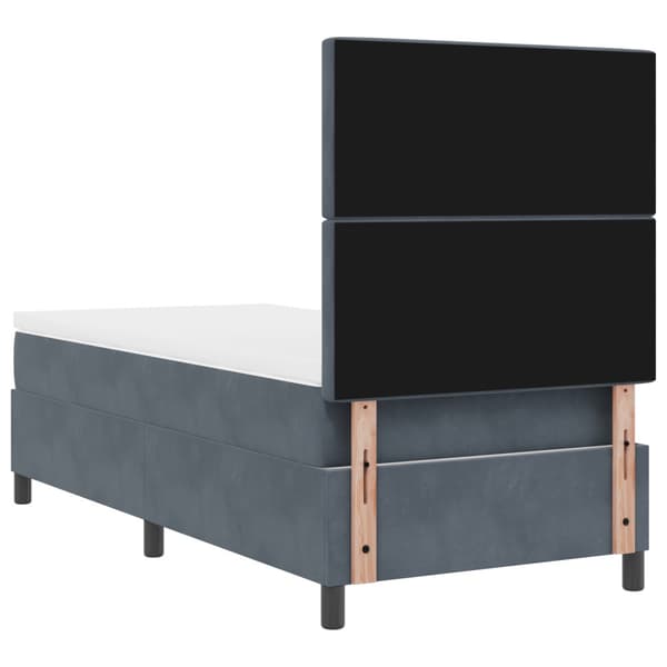 Bäddfjäder med madrass Mörkgrå 90 x 200 cm Sammet